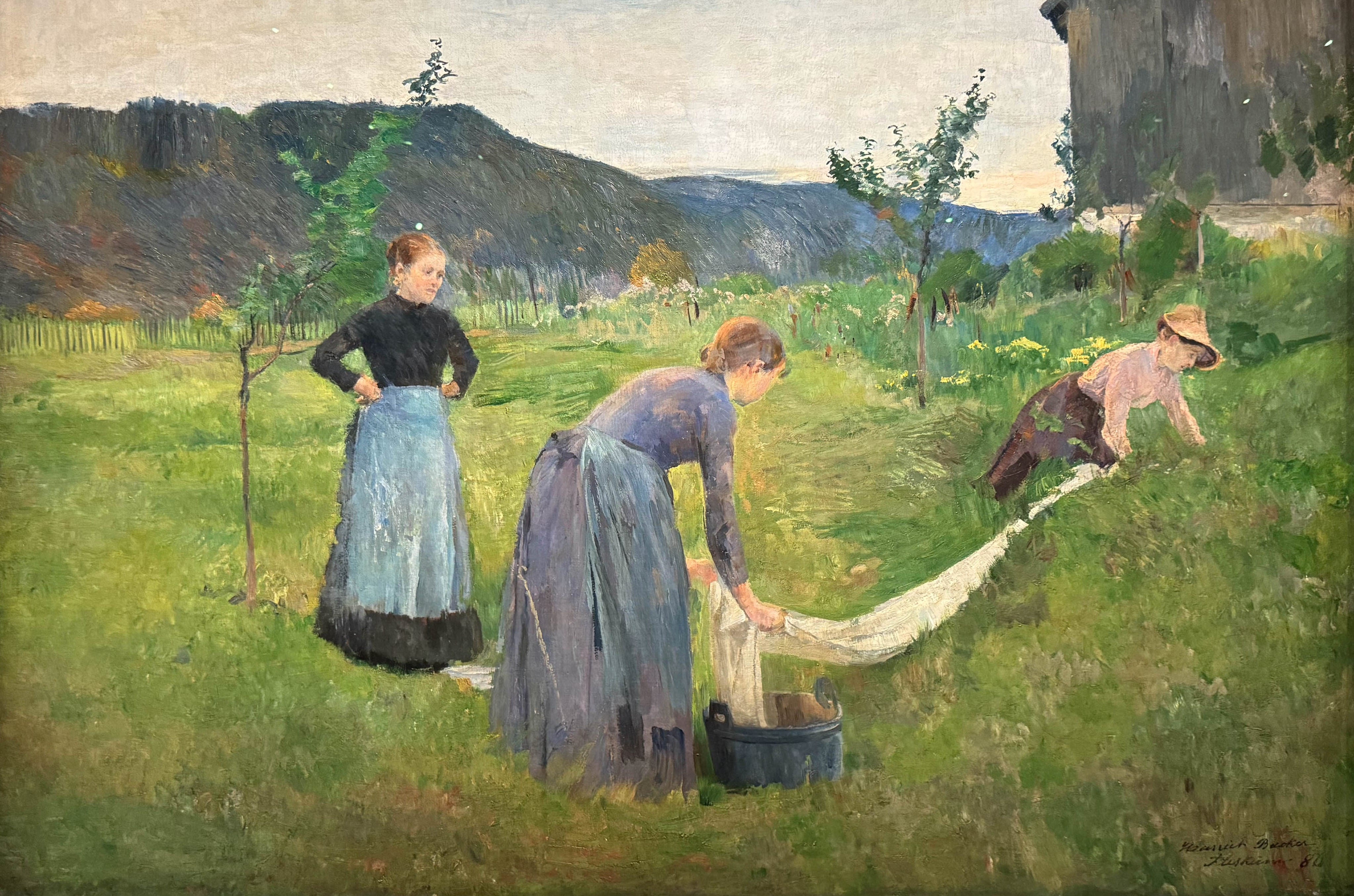 Blanchissement du linge (1886-1887), Harriet Backer, Bergen