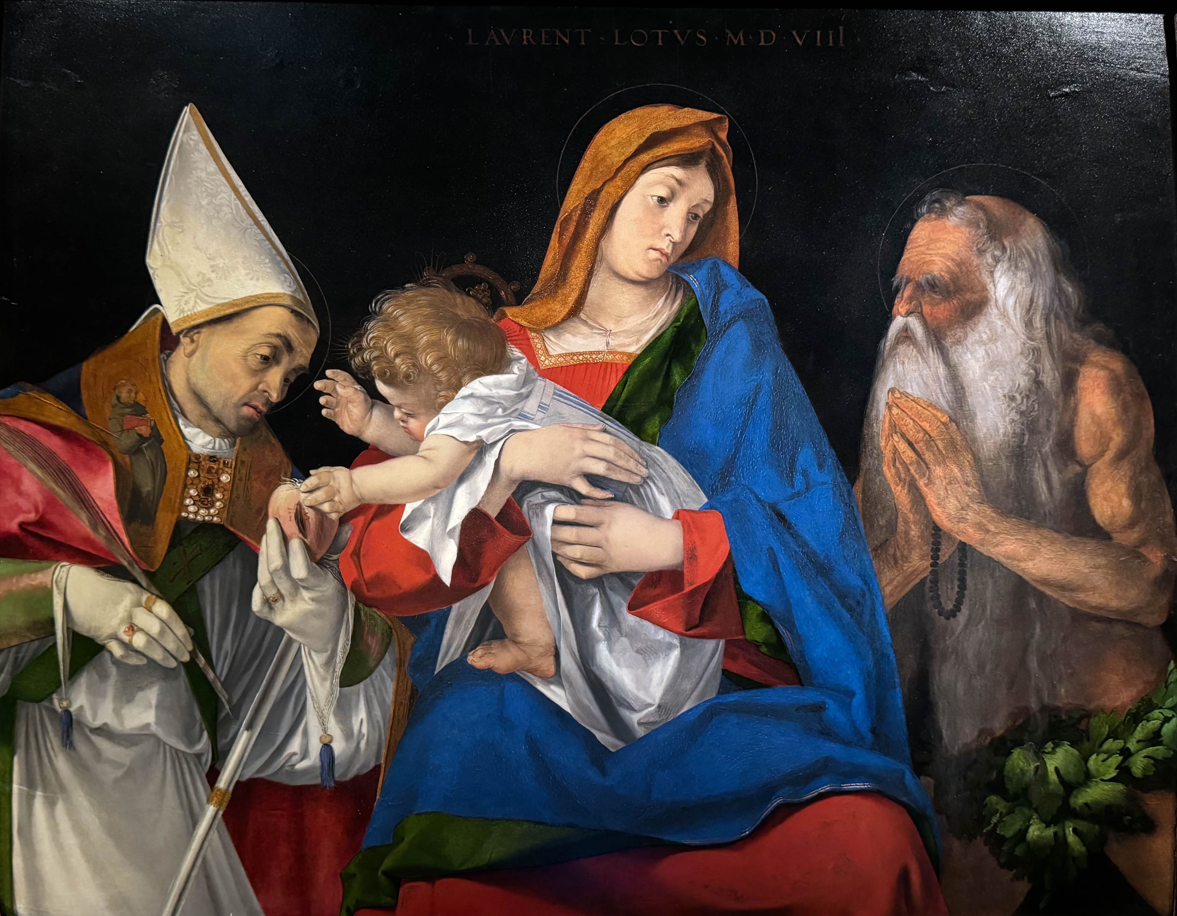 Vierge à l’Enfant avec les saint Ignace et Onuphre (1508), Lorenzo Lotto, Galerie Borghèse, Rome