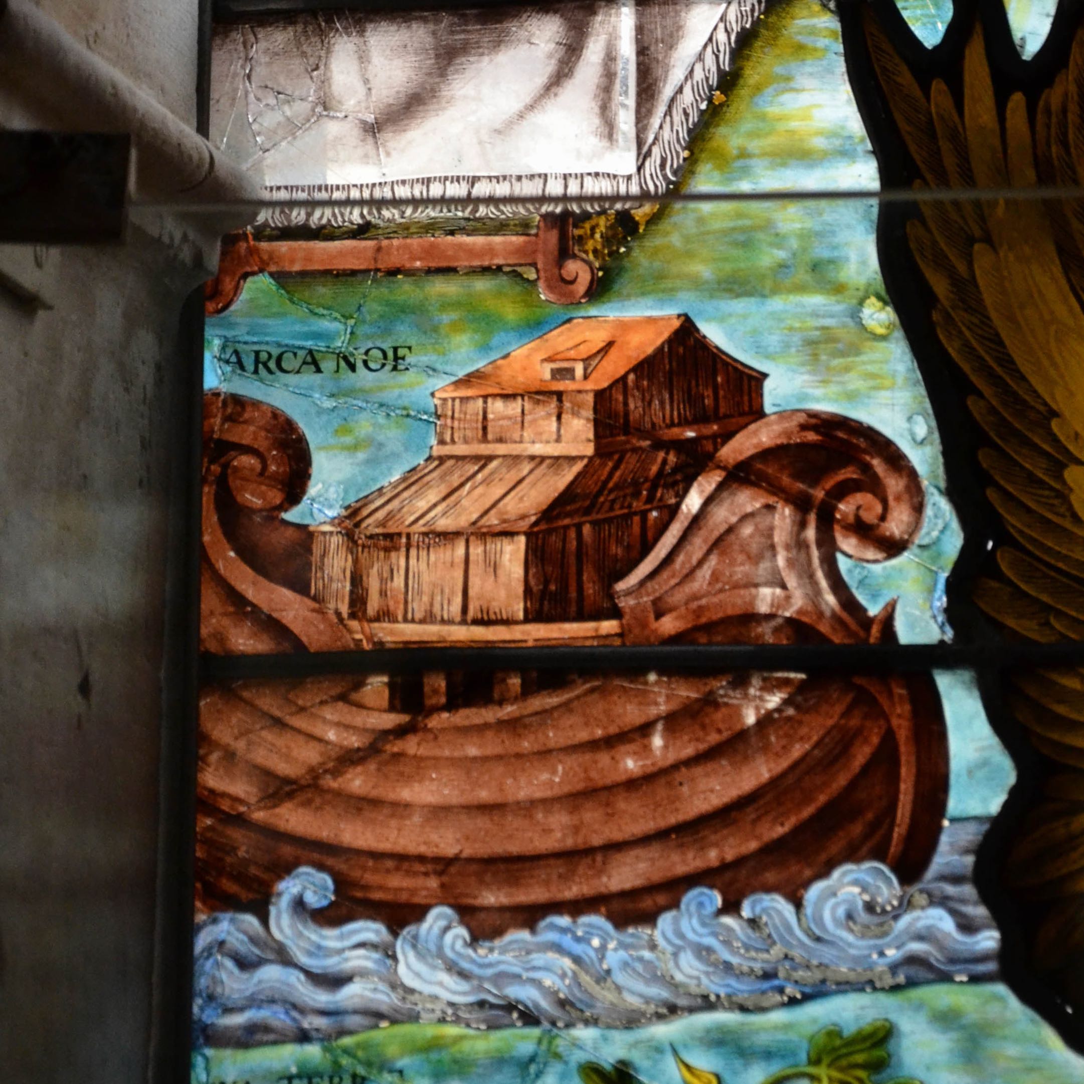 Détail du vitrail de l'Eucharistie, 1610, Église Saint-Étienne-du-Mont, Paris