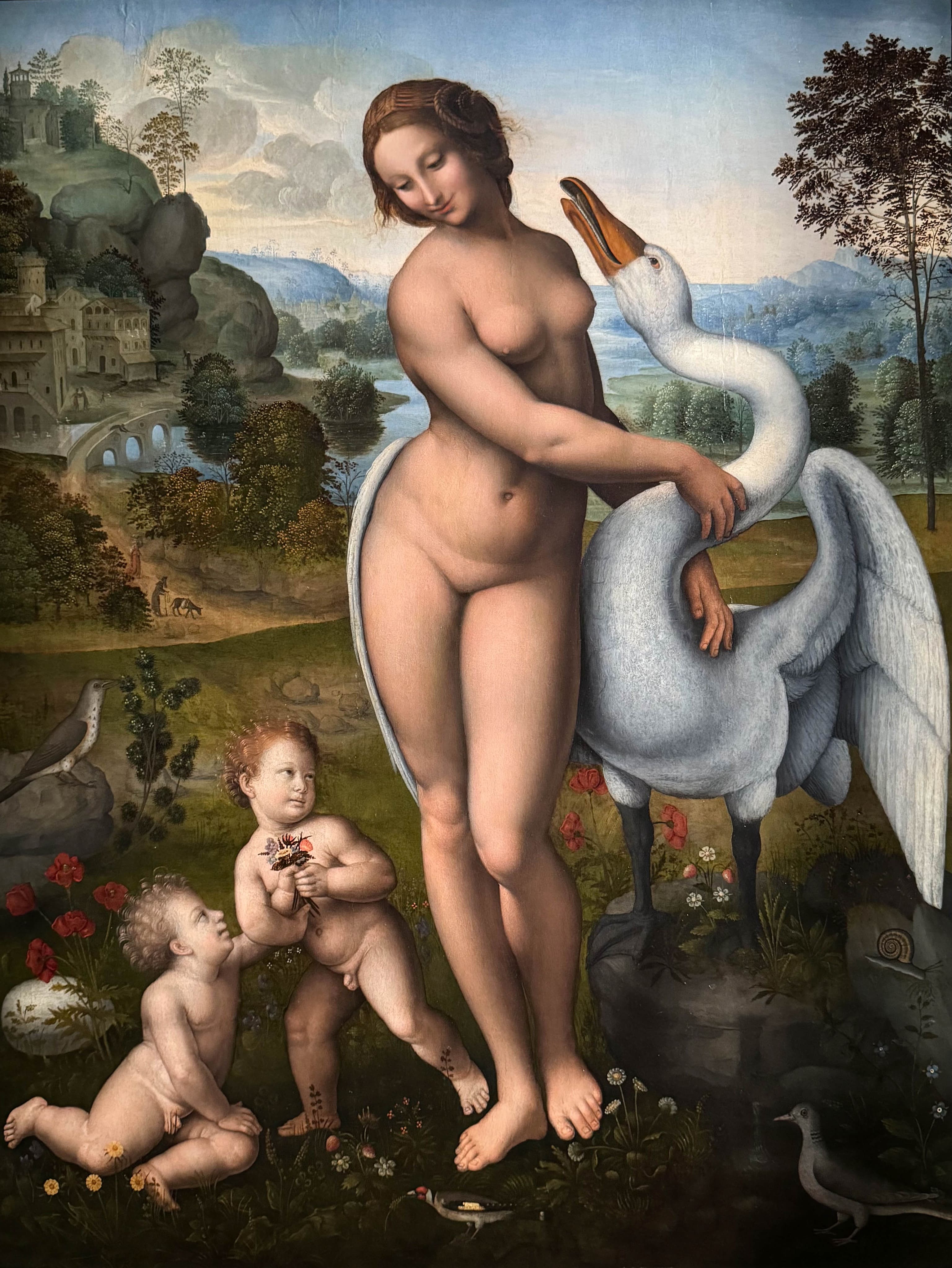 Léda et le cygne (avant 1517), d’après Léonard de Vinci, Galerie Borghèse, Rome