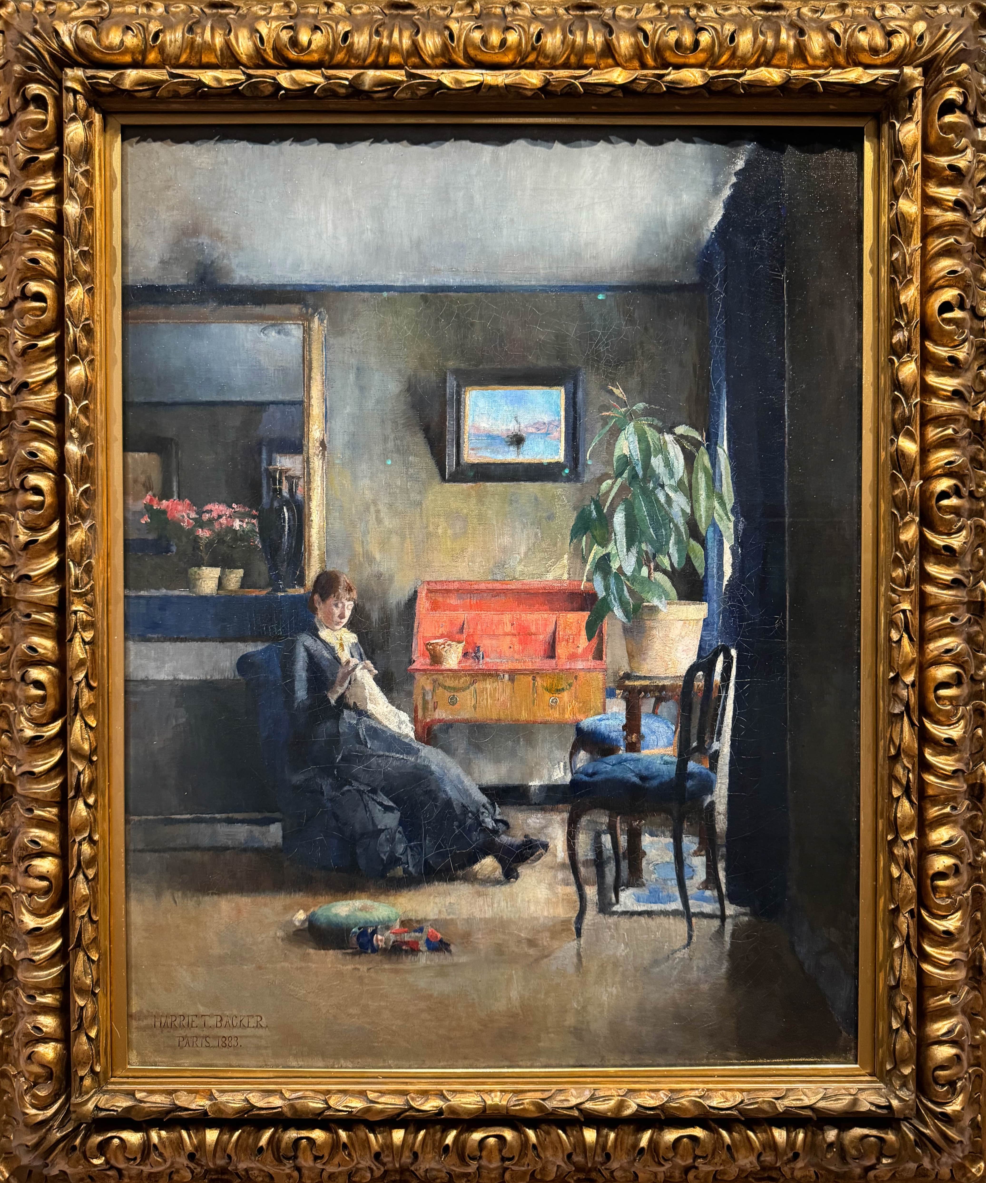 Intérieur bleu (1883), Harriet Backer, National Museum, Oslo