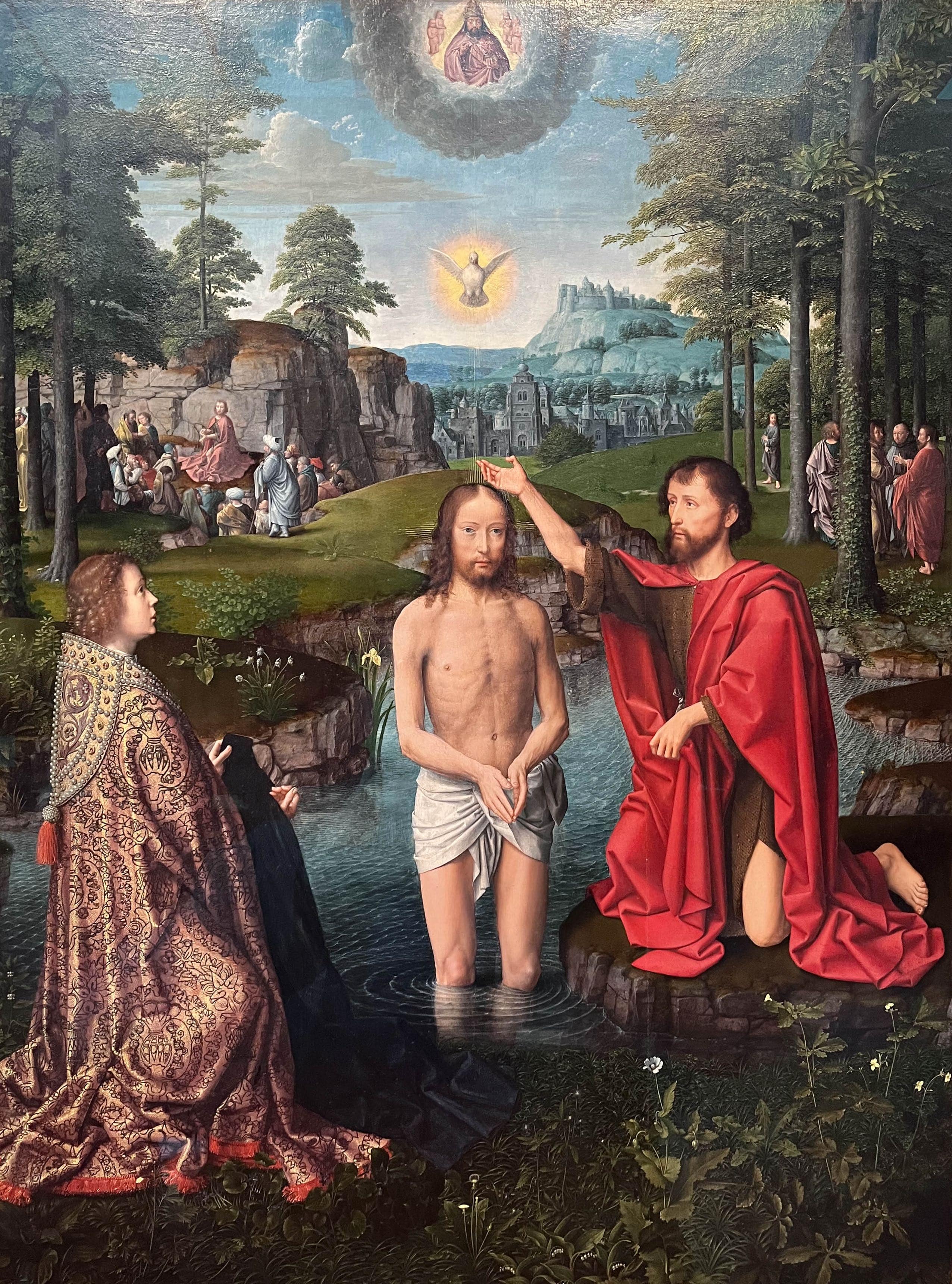 Baptême du Christ, triptyque de Jan des Trompes (1502-1508), Gérard David, Musée Groeninge, Bruges