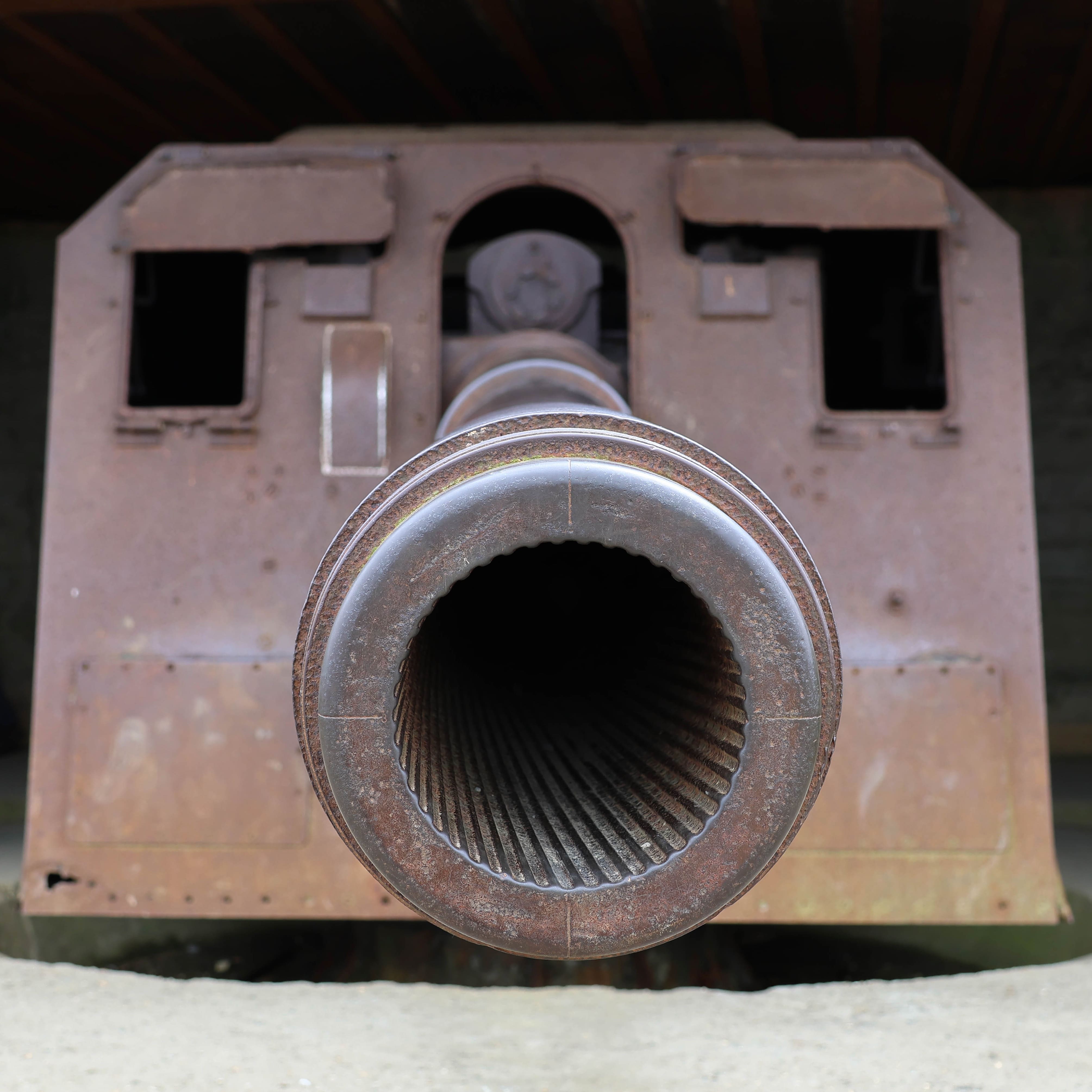 Canon de 150 mm, casemate de la Batterie de Longue-sur-Mer