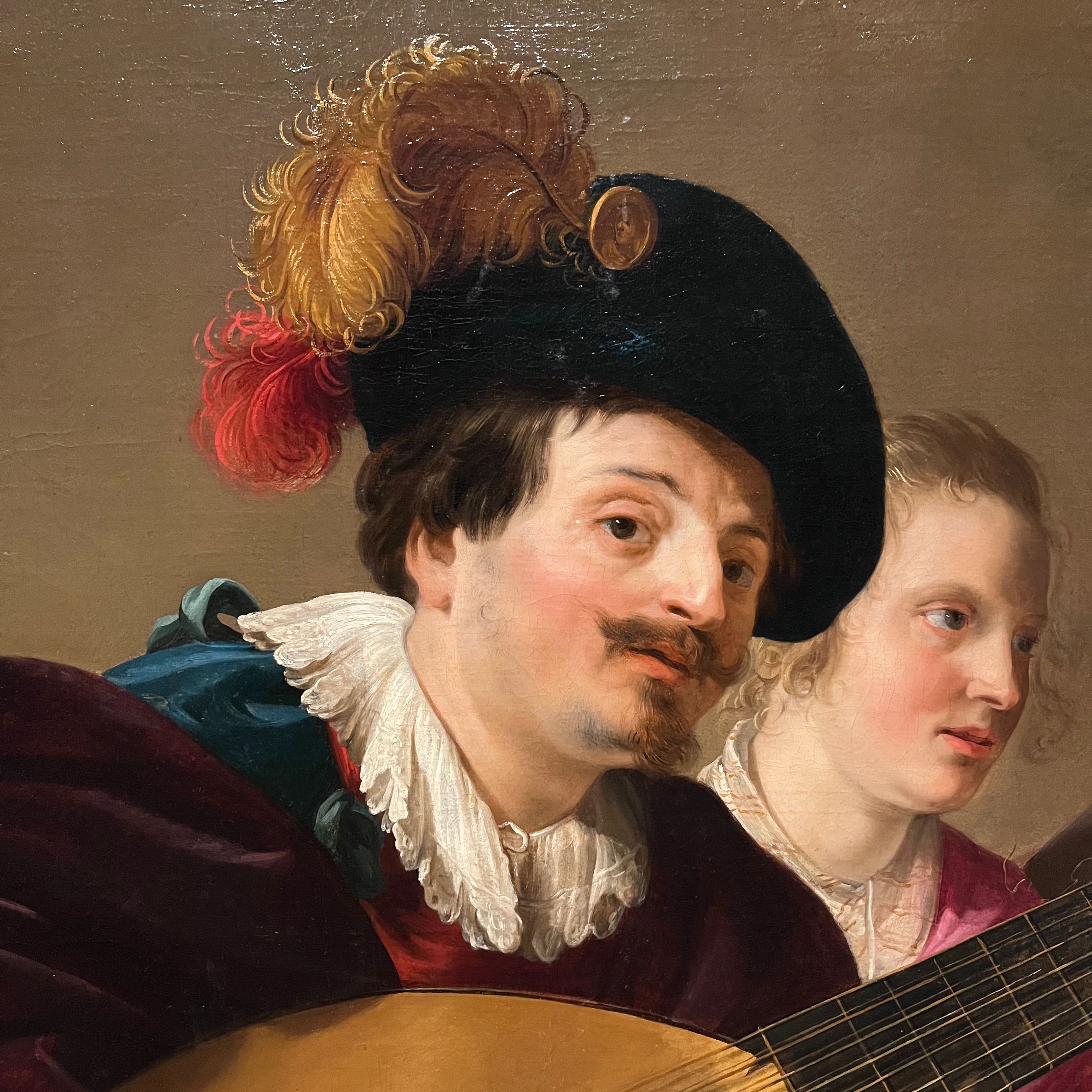 Autoportrait présent dans La compagnie musicale avec une bacchante, 1634