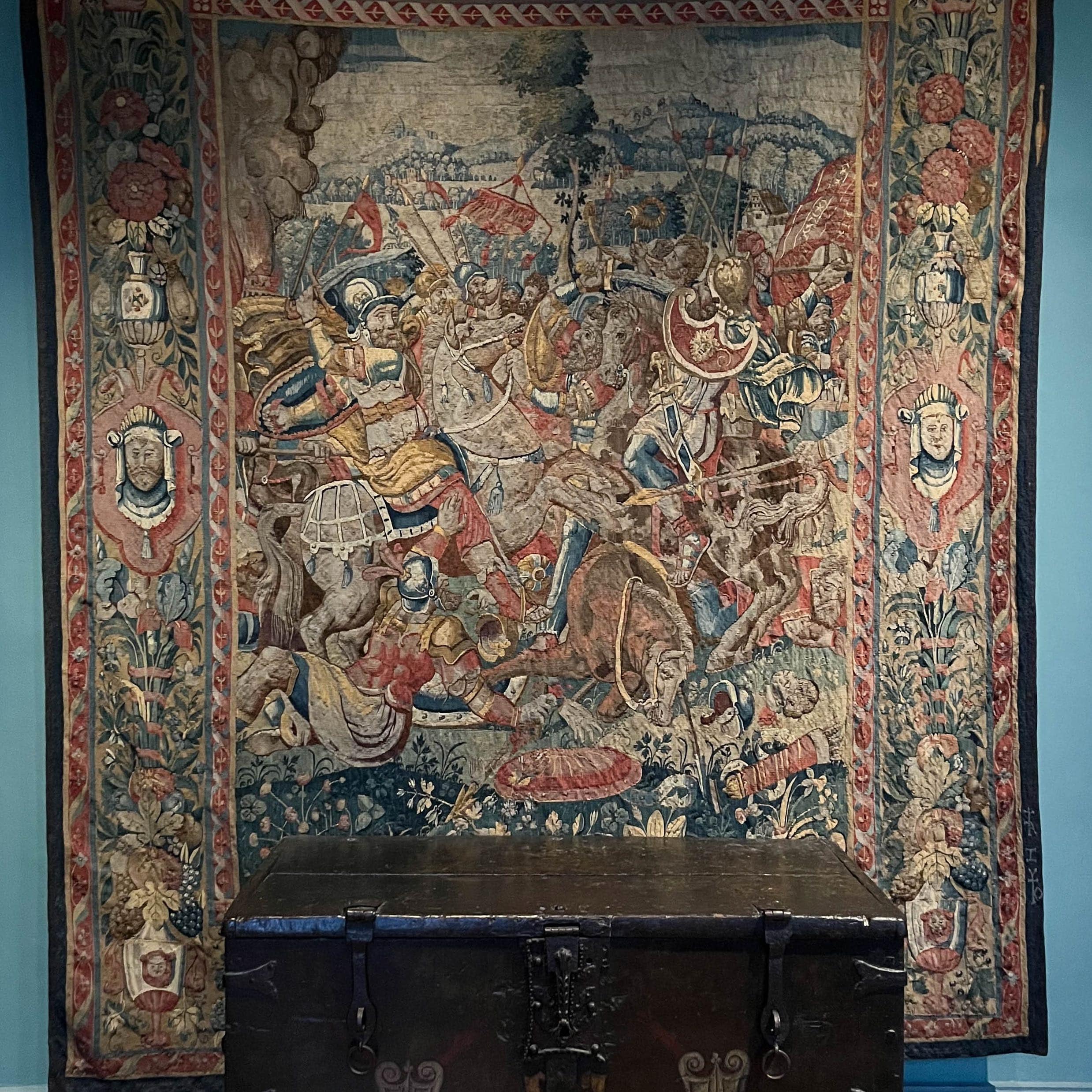 Tapisserie représentant une scène de combat antique (vers 1576), Musée Gruuthuse, Bruges