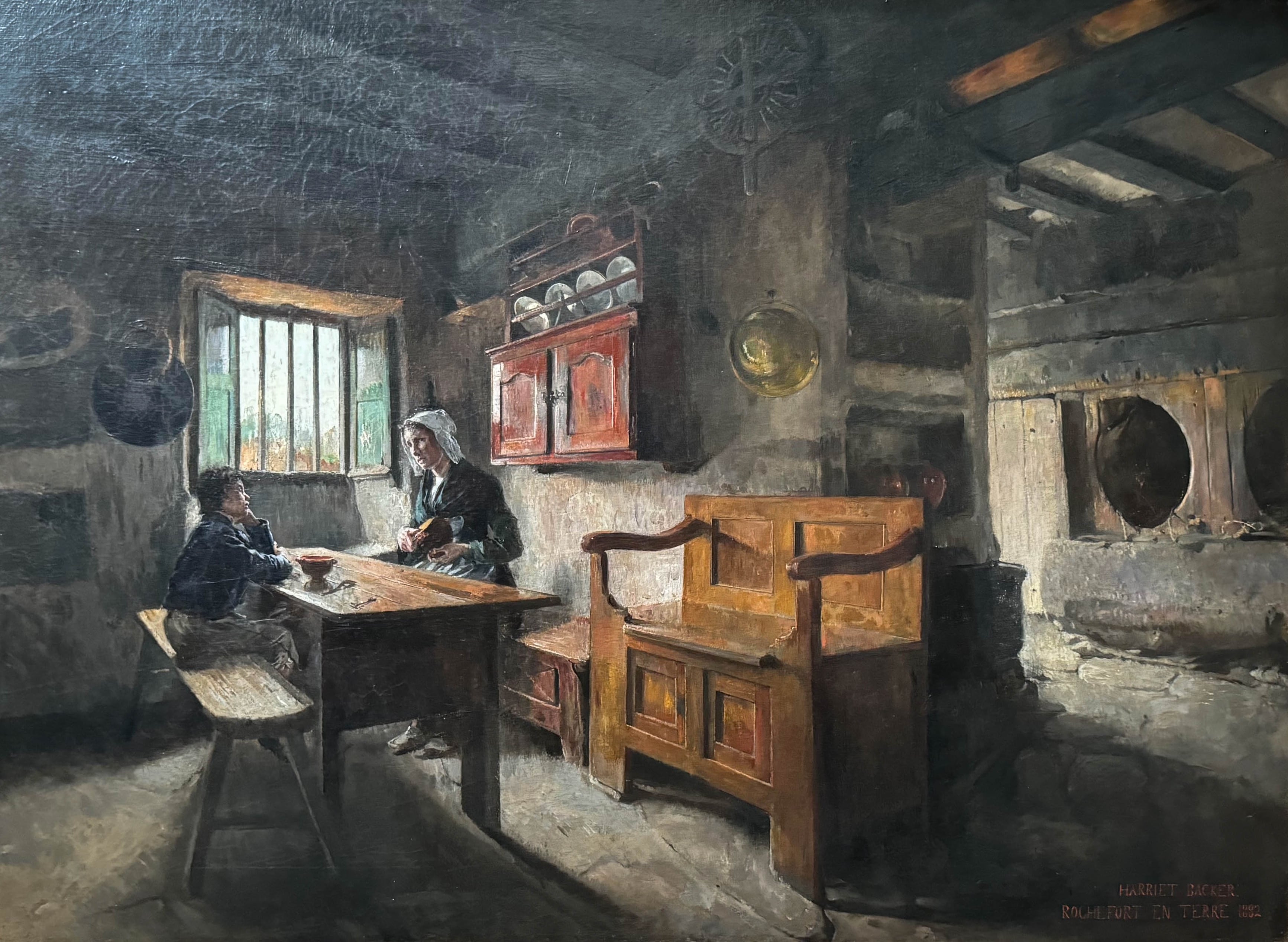 Intérieur de Rochefort-en-Terre, Bretagne (1882), Harriet Backer, The Royal House of Norway, Oslo