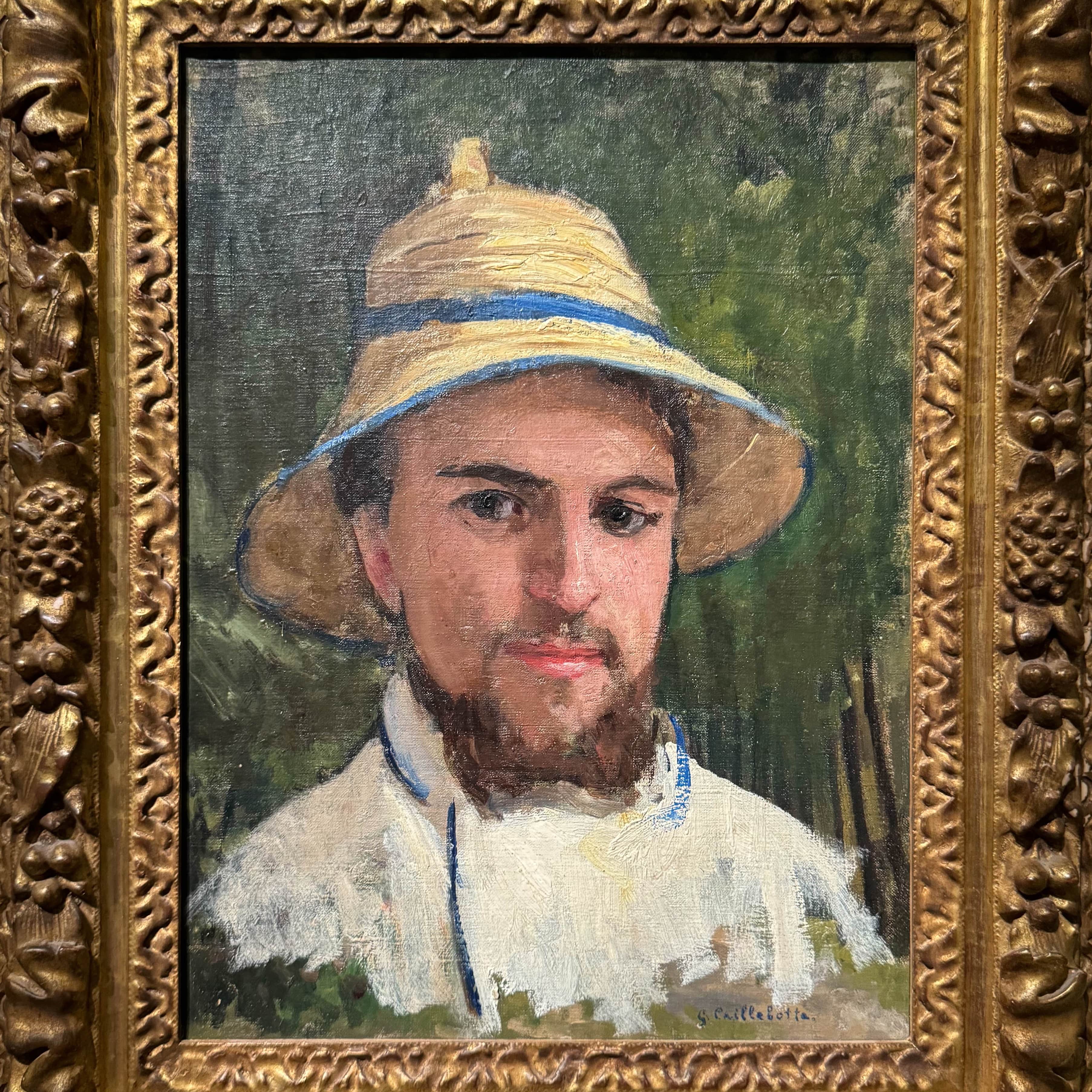 Autoportrait au chapeau d’été (1873), Gustave Caillebotte