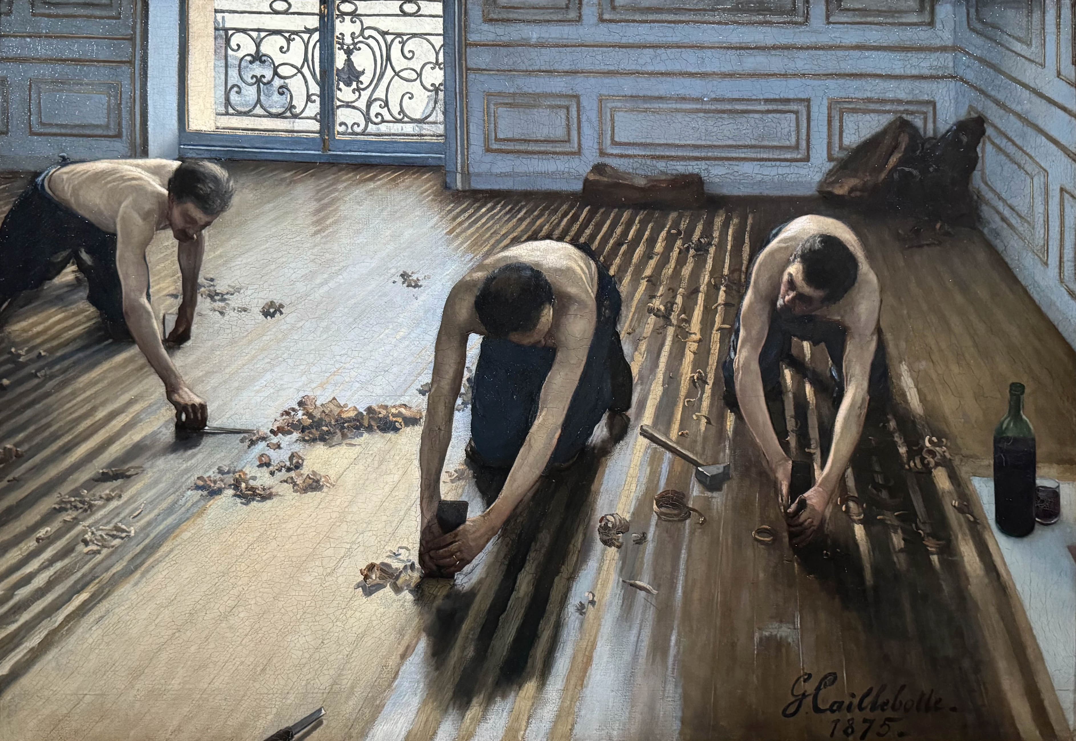 Raboteurs de parquets (1875), Gustave Caillebotte, Musée d’Orsay