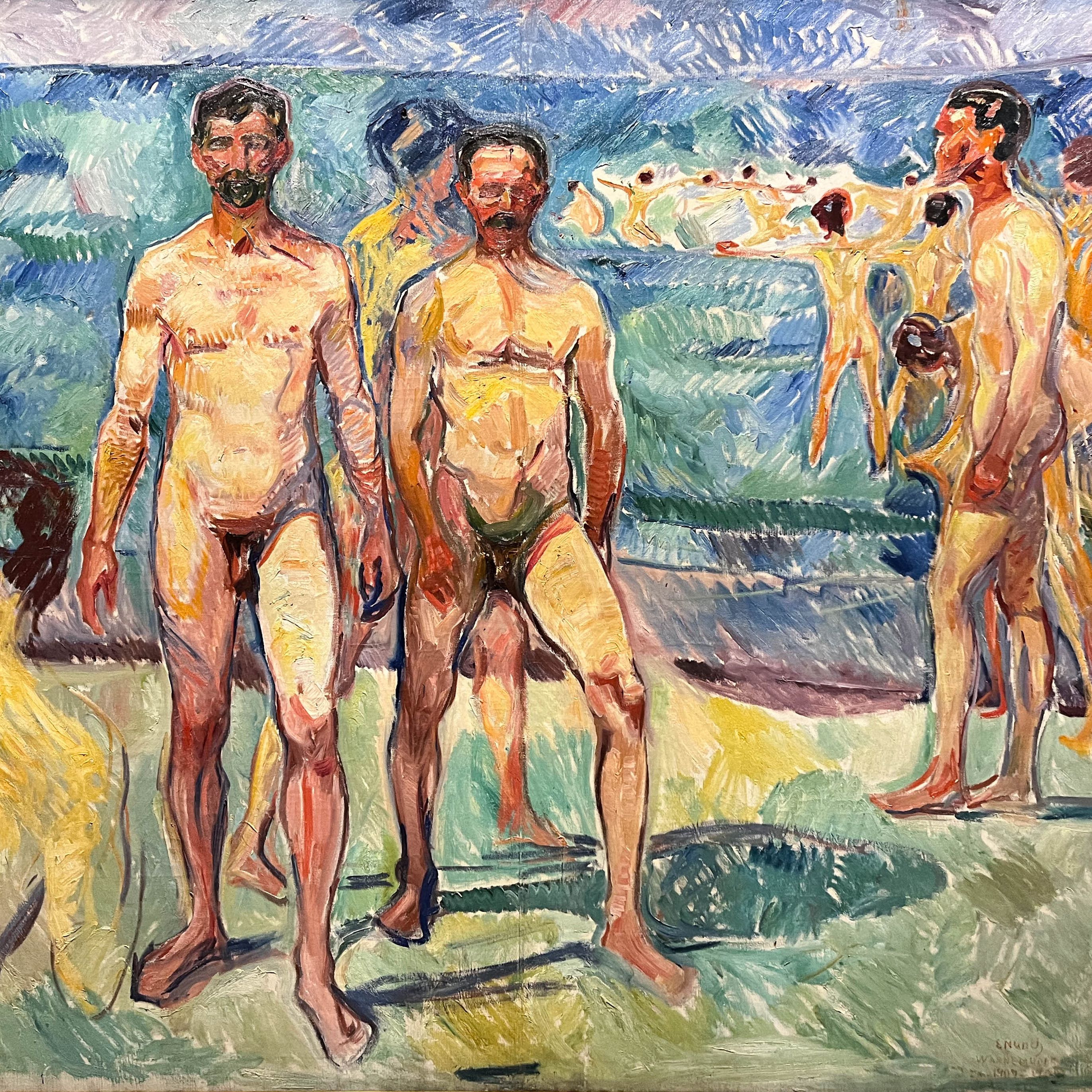 Hommes se baignant, Edvard Munch, 1907-1908