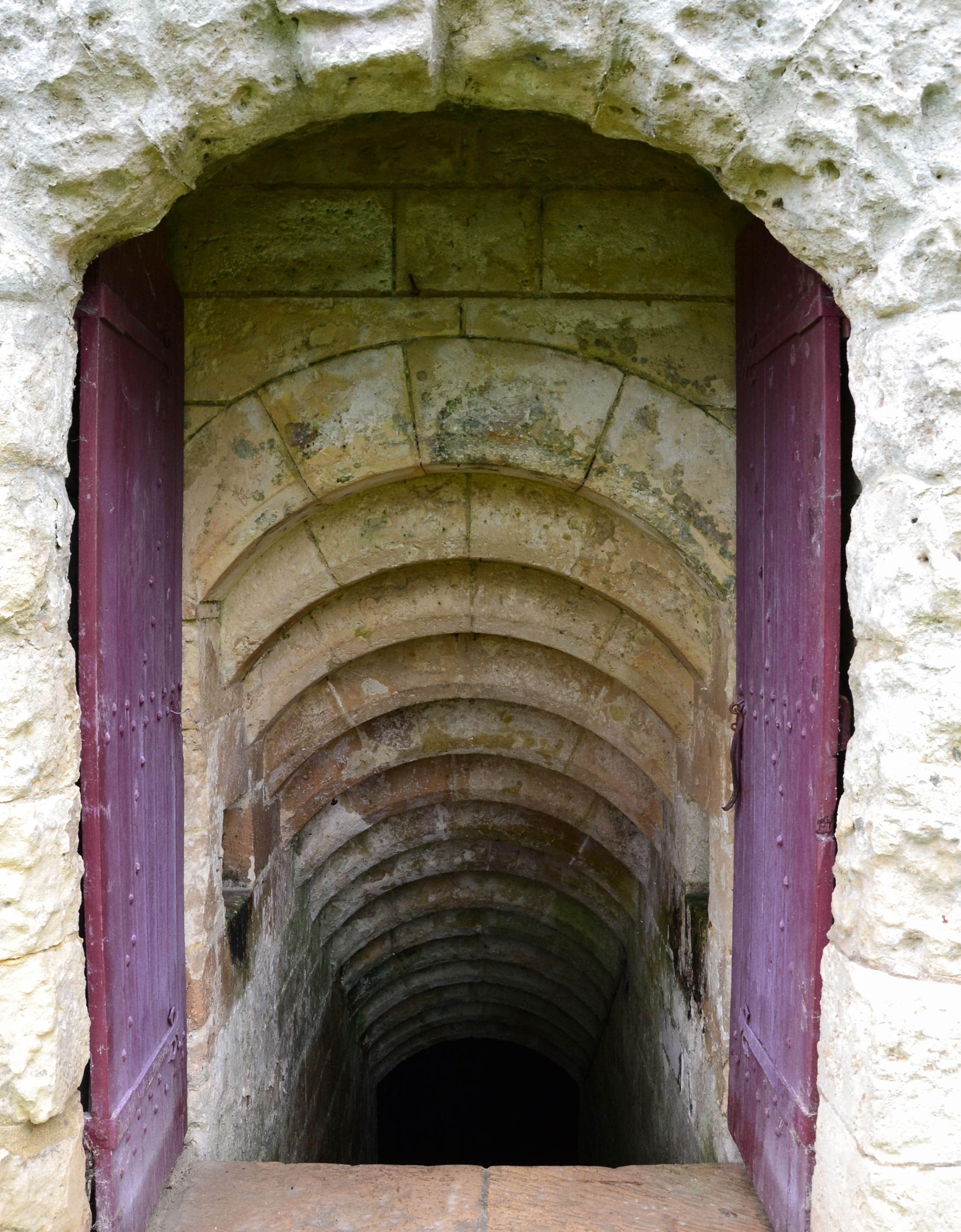 Escalier vers le niveau inférieur, château de Septmonts