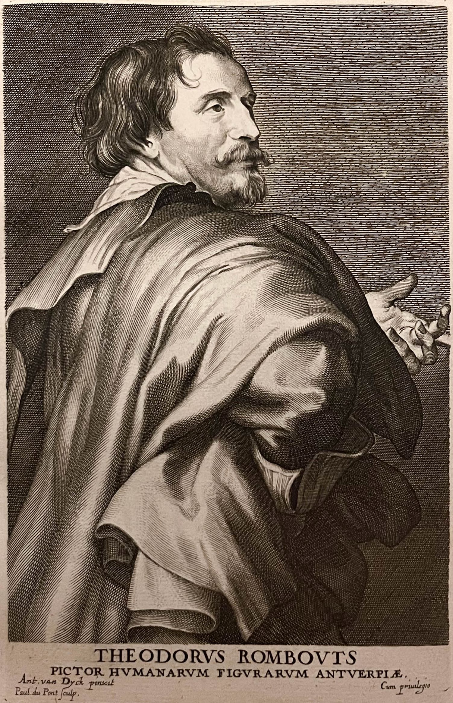 Theodoor Rombouts, gravure de Paulus Pointus d’après Antoine van Dyck