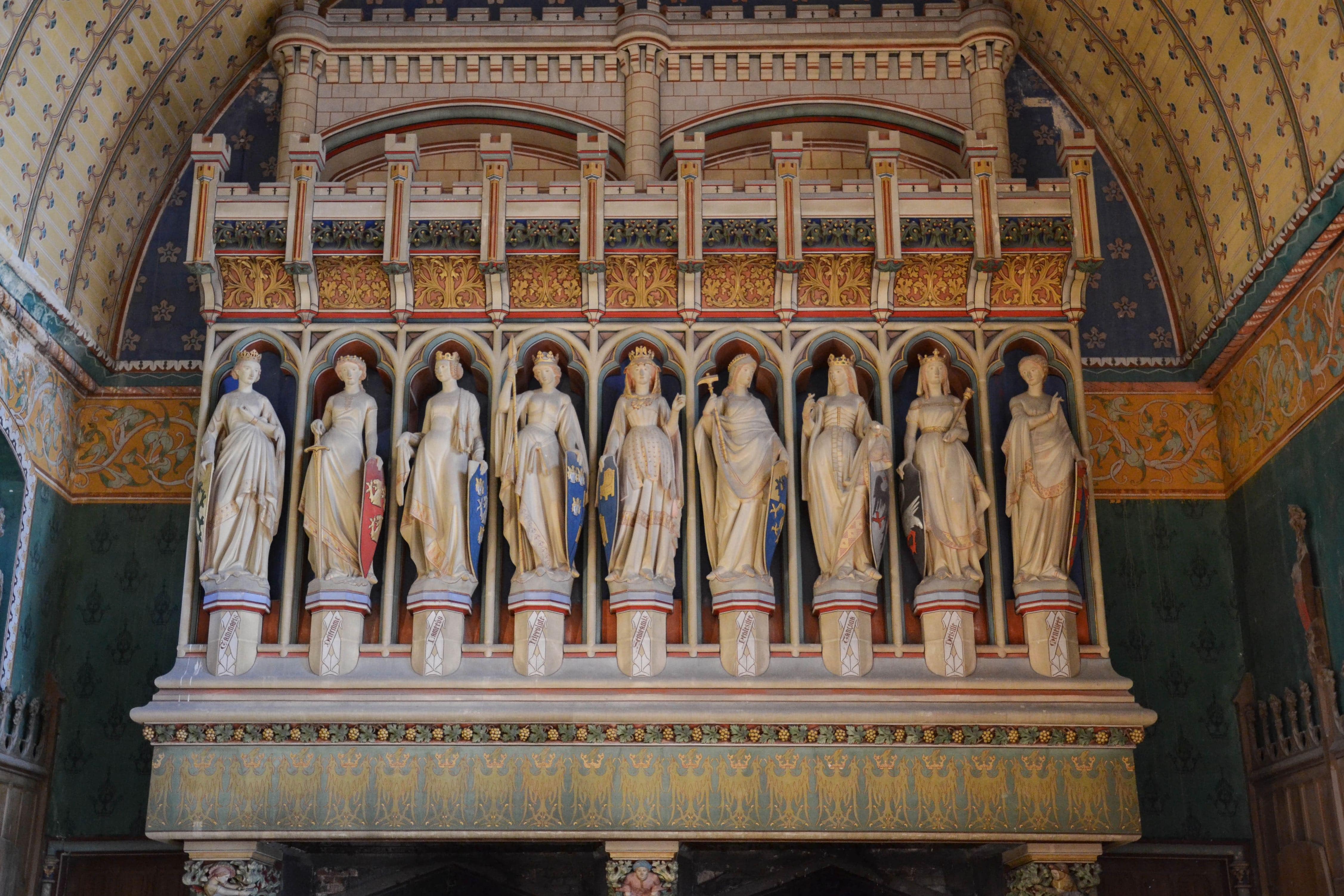 Cheminée des Neuf Preuses, Salle des Preuses, château de Pierrefonds